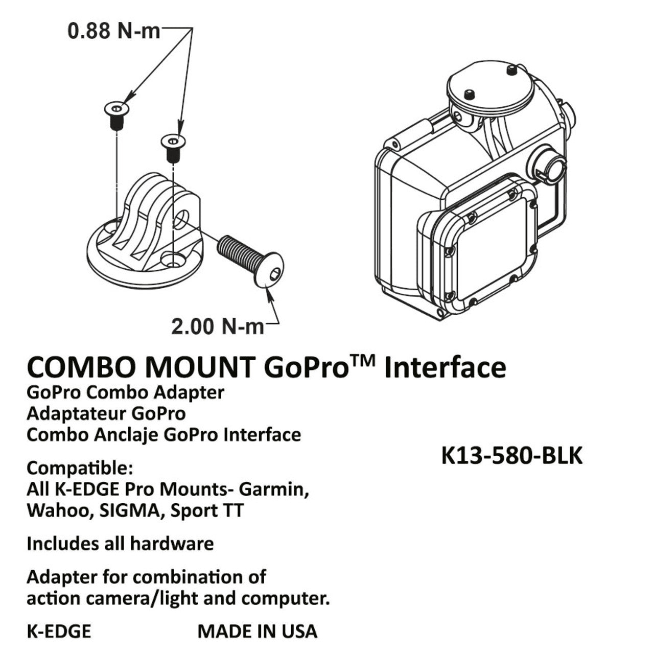 K-EDGE COMBO MOUNT GOPRO