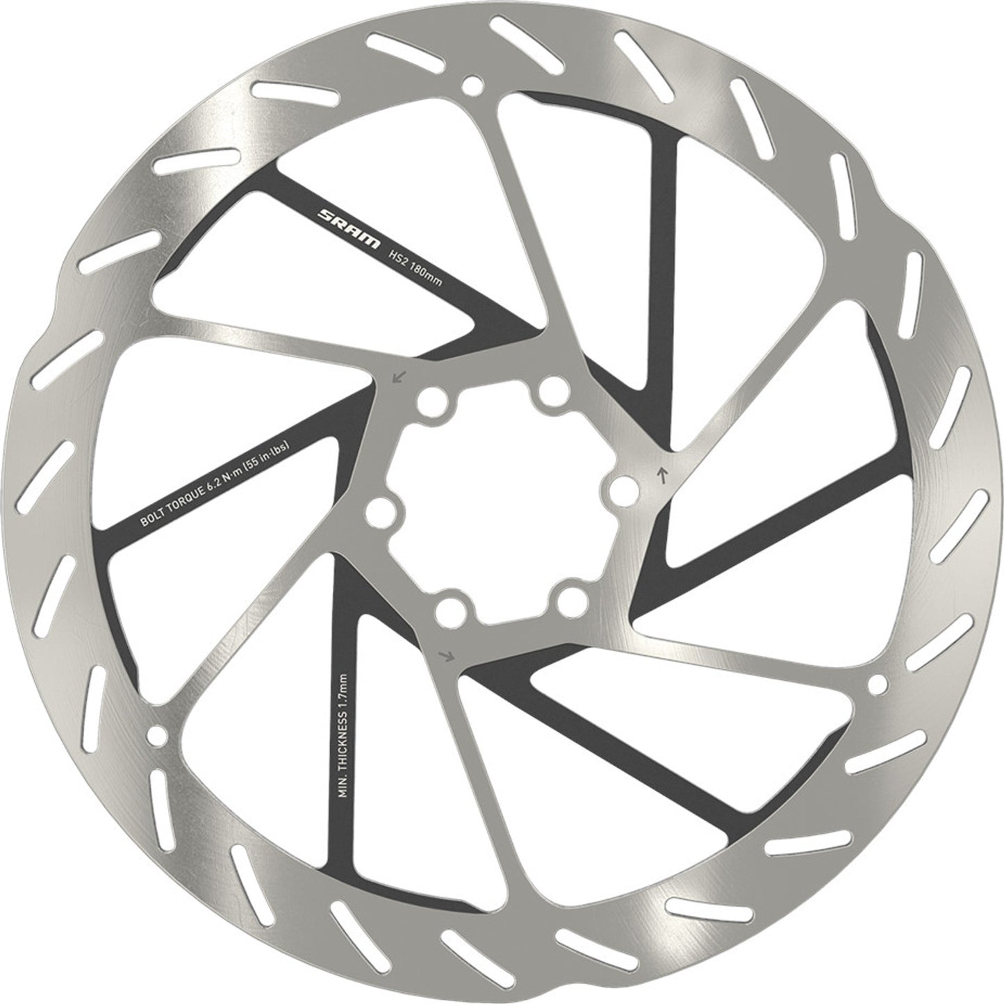 Sram Rotor HS2 180mm Rounded 6 Bolt
